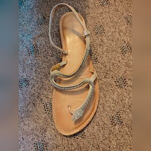 Silver snake sandals